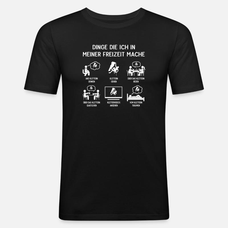 Kletterer Klettern Humor Freizeit - Männer Slim Fit T-Shirt - Schwarz