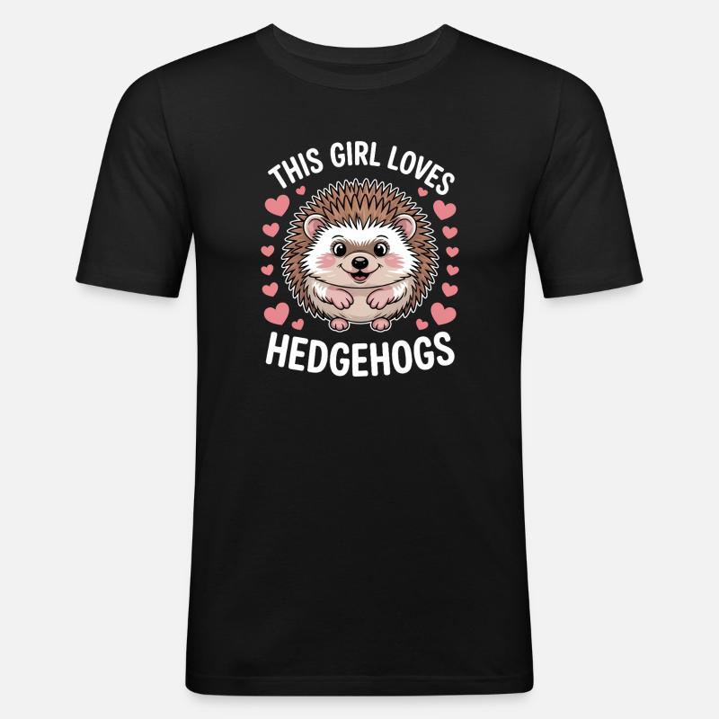 Igel Spruch Mädchen Lustiges Igel Geschenk - Männer Slim Fit T-Shirt - Schwarz