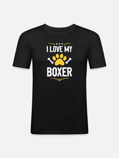 J’adore mon boxer - T-shirt près du corps Homme - noir