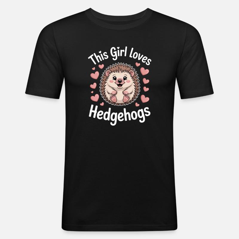 Igel Spruch Lustiges Igel Geschenk - Männer Slim Fit T-Shirt - Schwarz