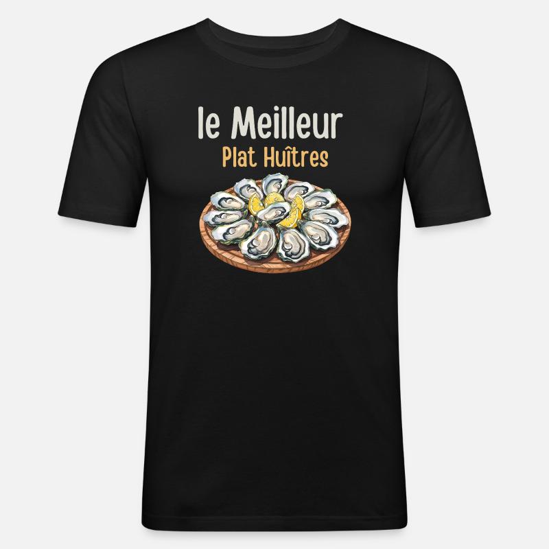 Die beste Austernplatte - Männer Slim Fit T-Shirt - Schwarz