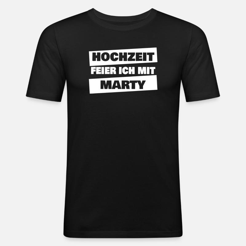 Marty als JGA - Männer Slim Fit T-Shirt - Schwarz