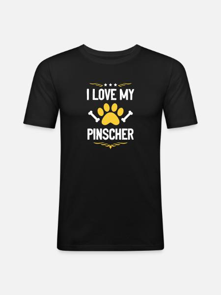 I love my Pinscher - Men's Slim Fit T-Shirt - black