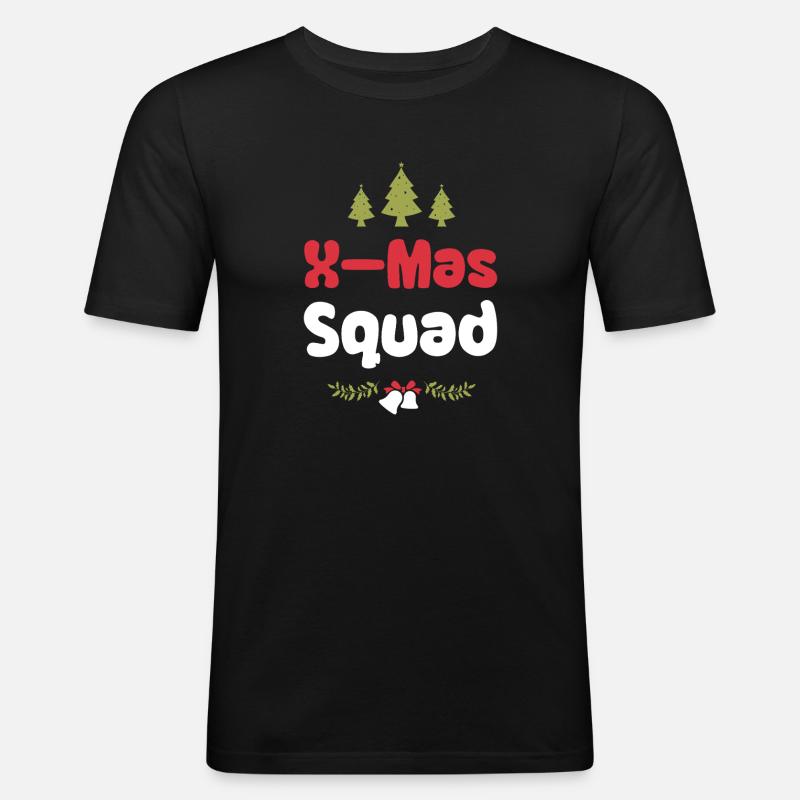 X-Mas Squad - Männer Slim Fit T-Shirt - Schwarz
