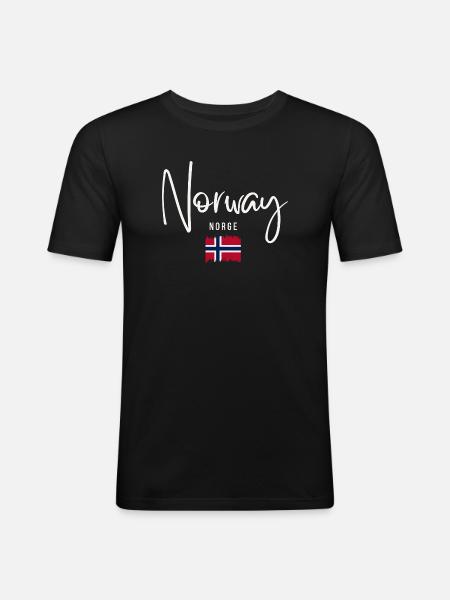 Proud Norwegian, born in Norway - Men's Slim Fit T-Shirt - black