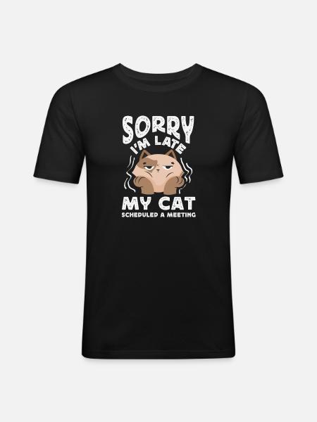 Sorry I'm late. - Men's Slim Fit T-Shirt - black