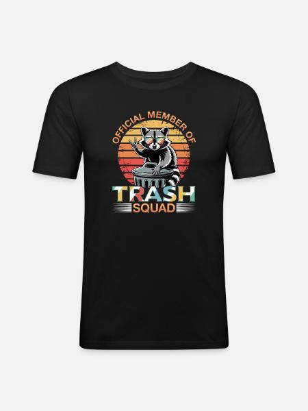 Funny Raccoon - Men's Slim Fit T-Shirt - black