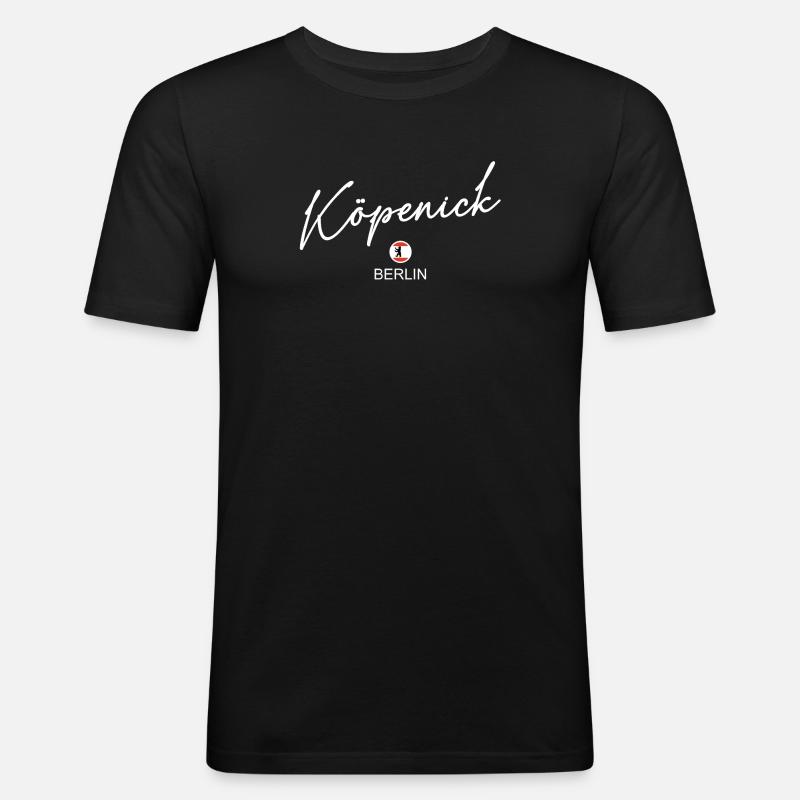 Köpenick - Berlin Flagge - Berliner Bär - Männer Slim Fit T-Shirt - Schwarz