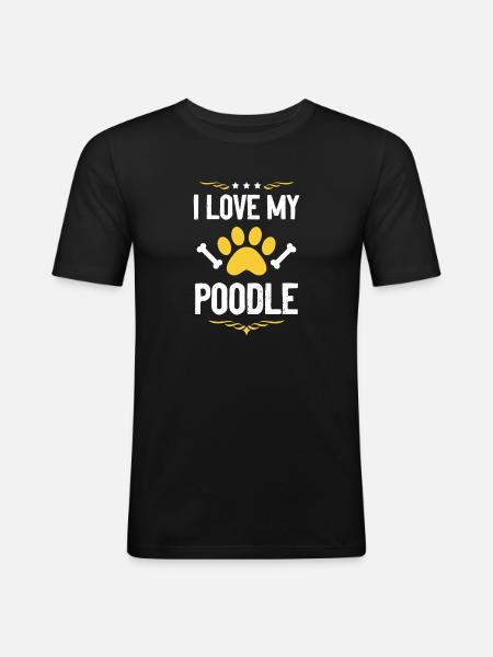 J’adore mon caniche - T-shirt près du corps Homme - noir
