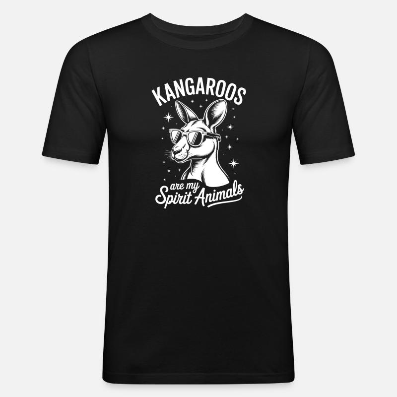 Kangaroo Spruch Kangaroos Lustige Kangaroo Geschen - Männer Slim Fit T-Shirt - Schwarz