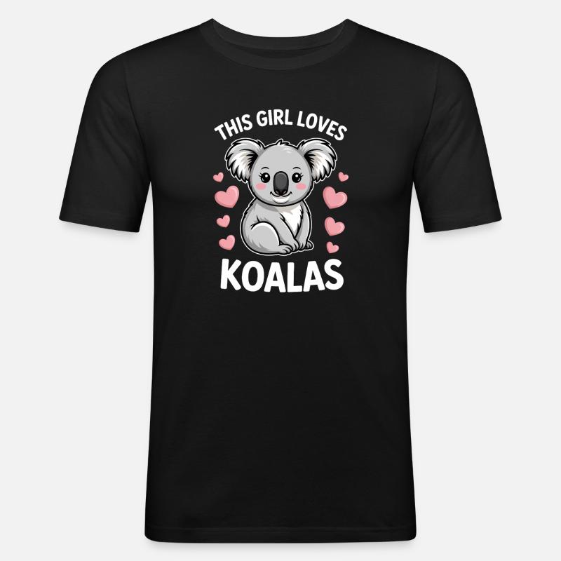 Koala Spruch Mädchen Lustiges Koala Geschenk - Männer Slim Fit T-Shirt - Schwarz