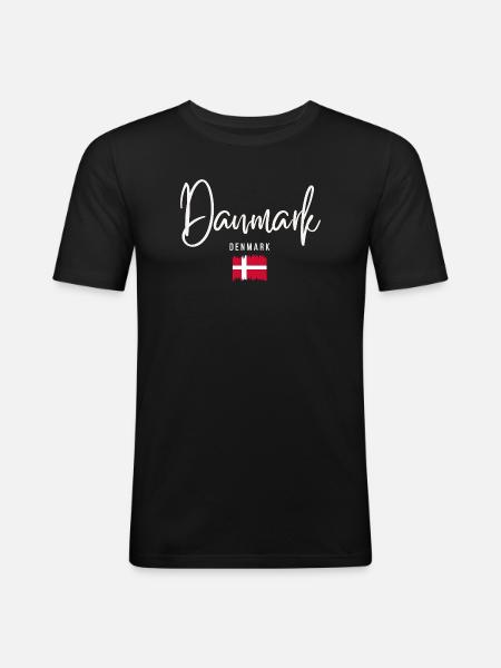 Danish roots, I love Denmark - Men's Slim Fit T-Shirt - black