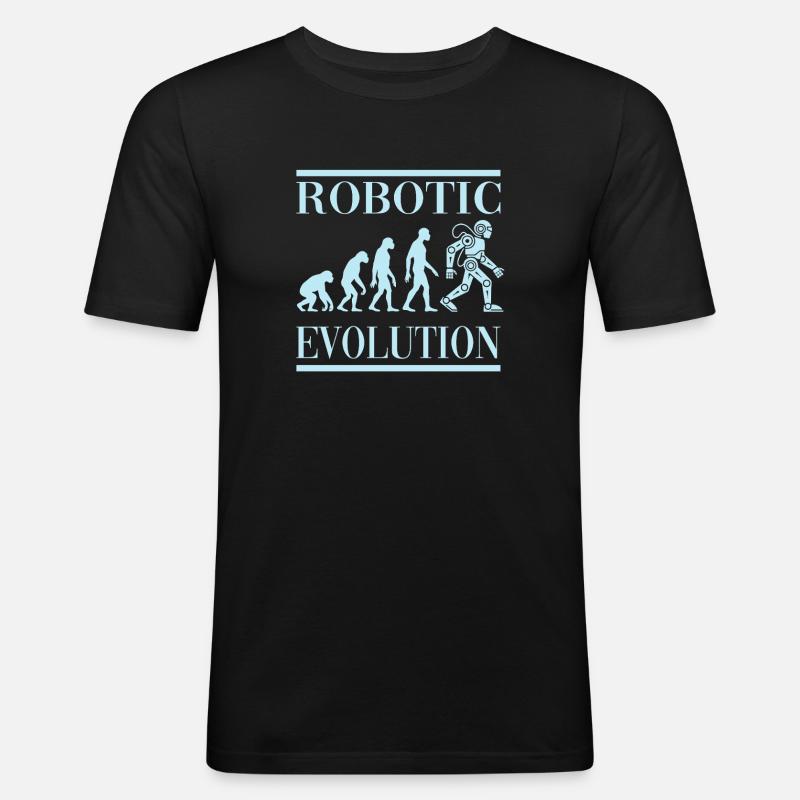 Robot Évolution Progrès Avenir Humain - T-shirt près du corps Homme - noir