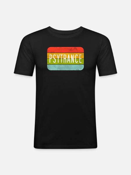 Psytrance Rainbow Stripes - Men's Slim Fit T-Shirt - black