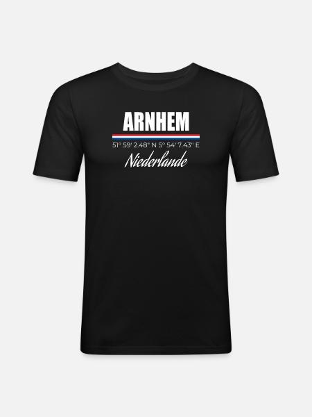 Arnhem - Männer Slim Fit T-Shirt - Schwarz