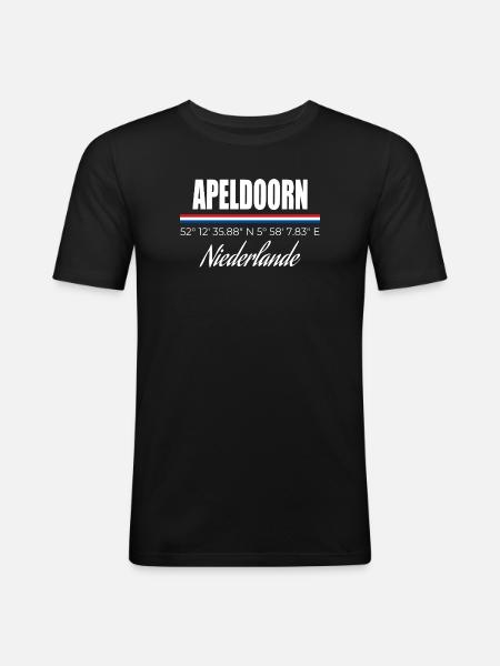 Apeldoorn - Männer Slim Fit T-Shirt - Schwarz