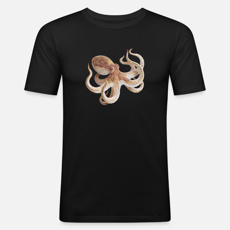 Octopus Net Pattern – Maritime Style - Men's Slim Fit T-Shirt - black