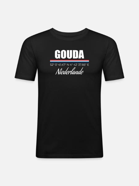 Gouda - T-shirt près du corps Homme - noir