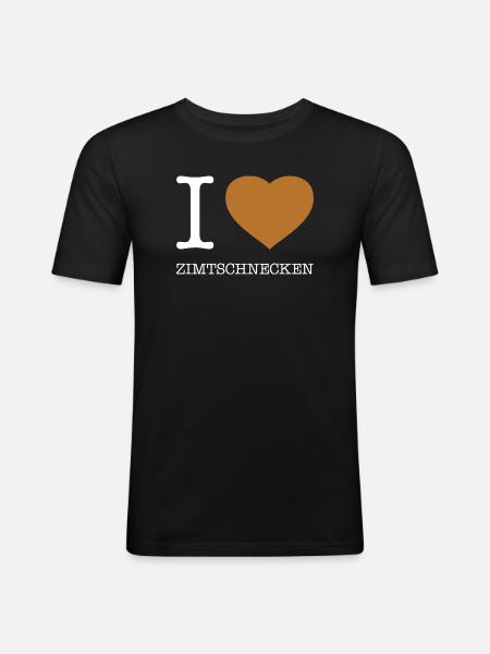 I love cinnamon rolls - Men's Slim Fit T-Shirt - black