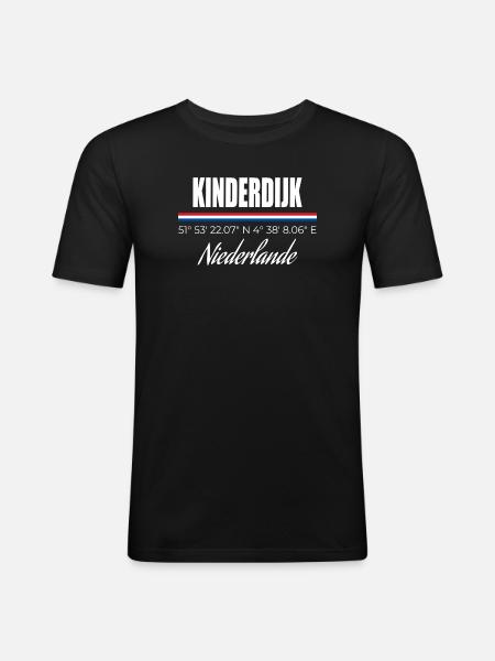 Kinderdijk - Männer Slim Fit T-Shirt - Schwarz