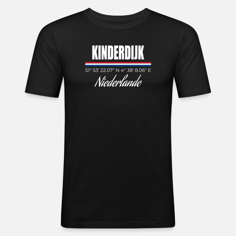 Kinderdijk - Männer Slim Fit T-Shirt - Schwarz