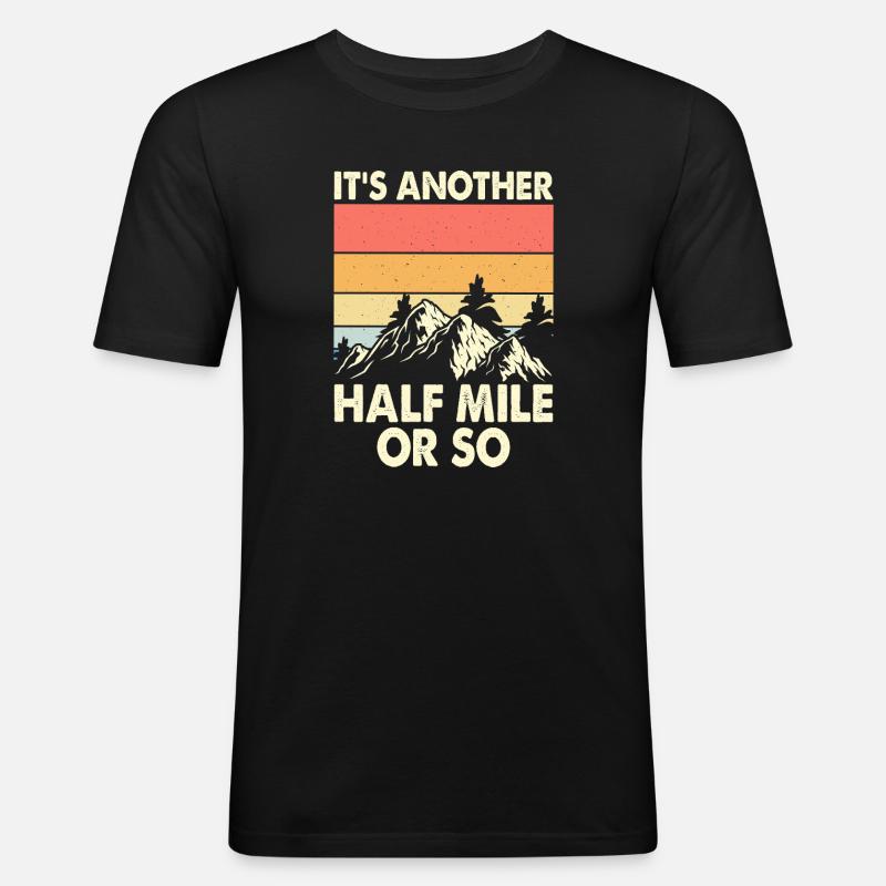 Wandern Wanderer Bergsteiger Geschenk - Männer Slim Fit T-Shirt - Schwarz