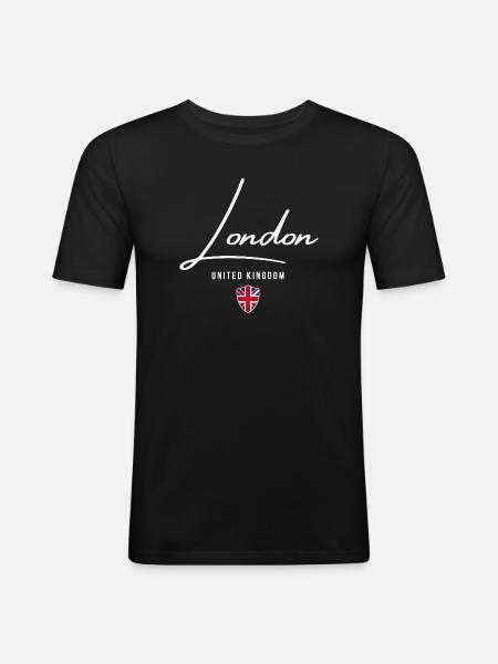 Londres au Royaume-Uni, j’adore Londres - T-shirt près du corps Homme - noir