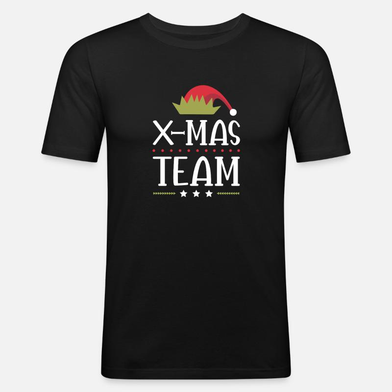 X-Mas Squad - Männer Slim Fit T-Shirt - Schwarz