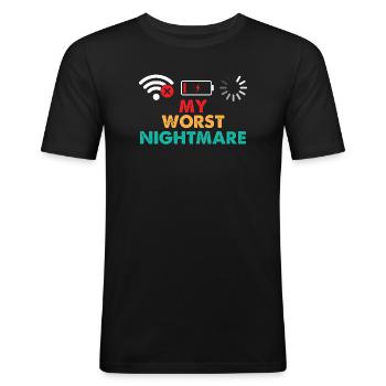 Mit værste mareridt Gaming Lover Gamer Videospil - Herre Slim Fit T-Shirt - sort - Foran - Nik (191cm)