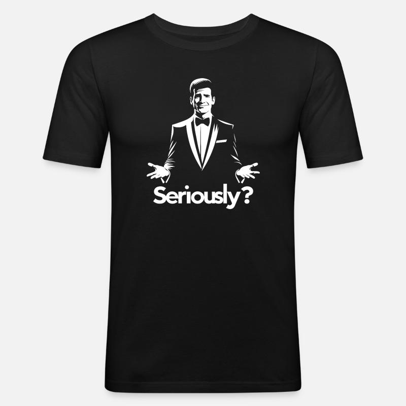 Ernst? Elegante Gala-Silhouette - Männer Slim Fit T-Shirt - Schwarz