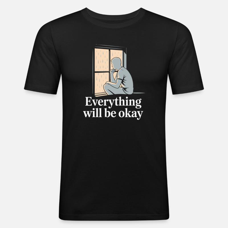 Rainy Window Hope Silhouette - Men's Slim Fit T-Shirt - black