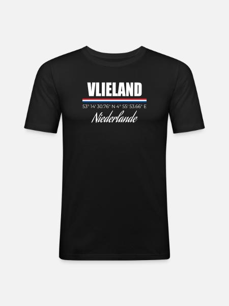Vlieland - Männer Slim Fit T-Shirt - Schwarz