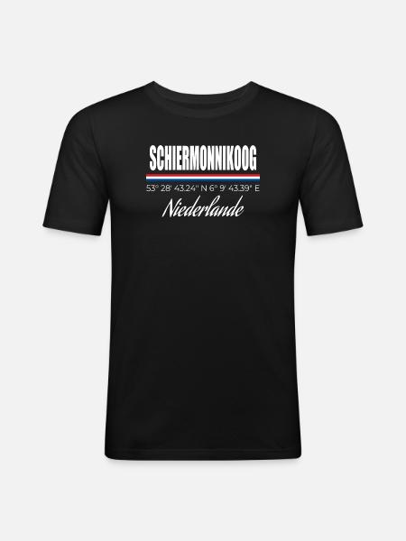 Schiermonnikoog - T-shirt près du corps Homme - noir
