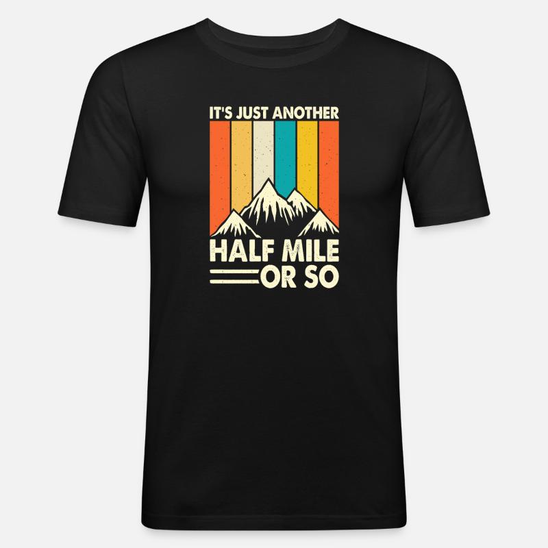 Wandern Wanderer Bergsteiger Geschenk - Männer Slim Fit T-Shirt - Schwarz