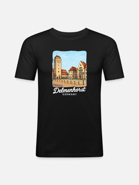 Delmenhorst - T-shirt près du corps Homme - noir