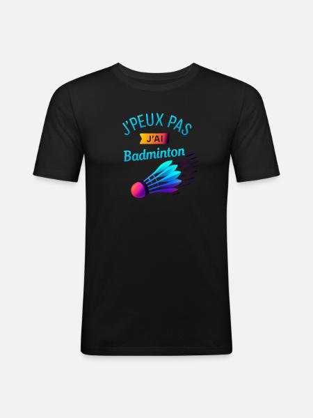I can't I badminton - Men's Slim Fit T-Shirt - black