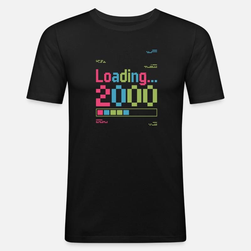 Loading 2000 Pixel Ladebildschirm - Männer Slim Fit T-Shirt - Schwarz