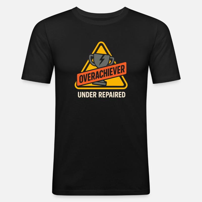 Hochbegabter Burnout-absolvent Mit Akademischem - Männer Slim Fit T-Shirt - Schwarz