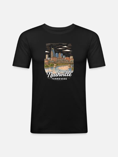 Nashville, Tennessee - Men's Slim Fit T-Shirt - black