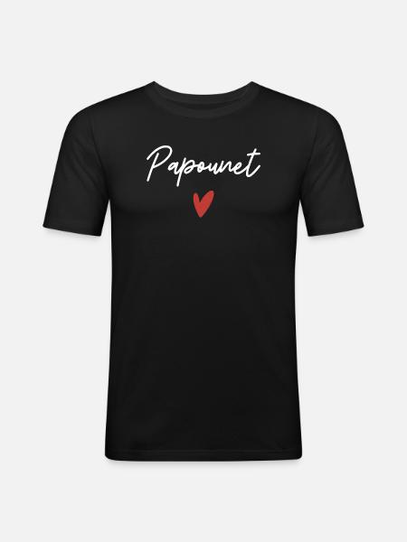 Daddy Heart Gift Idea - Men's Slim Fit T-Shirt - black