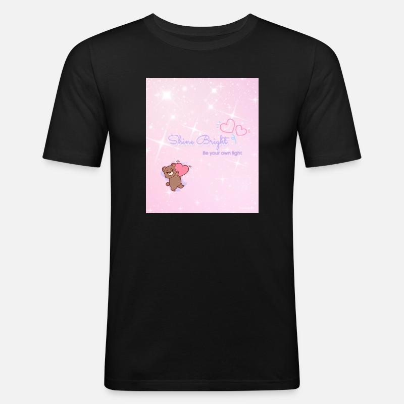 Shine Bright – Be Your Own Light - Männer Slim Fit T-Shirt - Schwarz