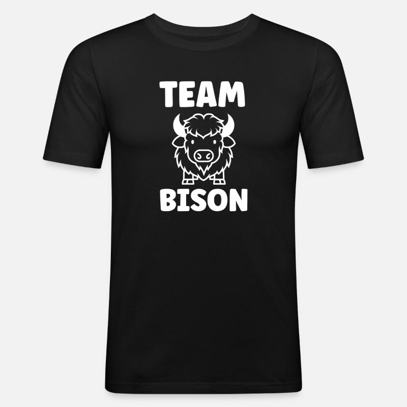 Bison - Männer Slim Fit T-Shirt - Schwarz
