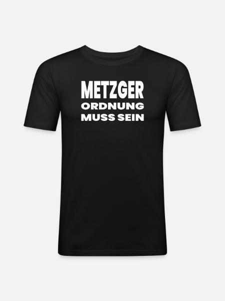 Metzger - Männer Slim Fit T-Shirt - Schwarz