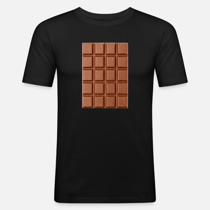 Schokolade - Männer Slim Fit T-Shirt - Schwarz