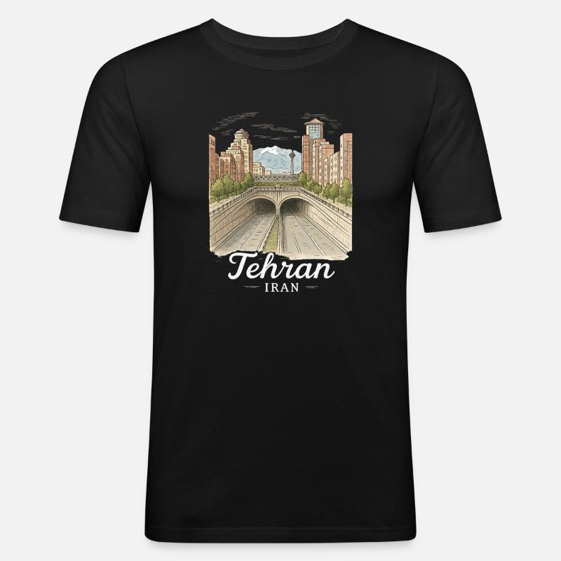 Teheran Iran - Männer Slim Fit T-Shirt - Schwarz