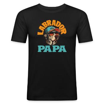 Labrador Tricks - Men's Slim Fit T-Shirt - black - Front - Nik (191cm)