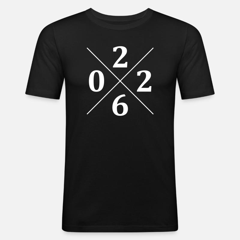 2026 - Männer Slim Fit T-Shirt - Schwarz