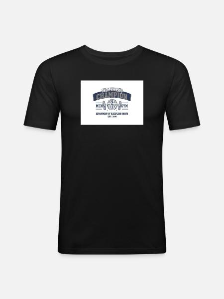 Overthinking Champion Fitnesswitz - Männer Slim Fit T-Shirt - Schwarz