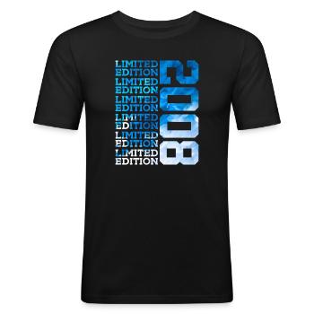 ÉDITION LIMITÉE 2008 18 ANS 18 ANS - T-shirt près du corps Homme - noir - Devant - Nik (191cm)