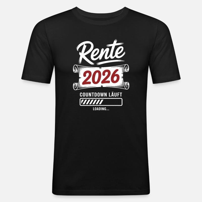 Rente2026 Countdown - Männer Slim Fit T-Shirt - Schwarz